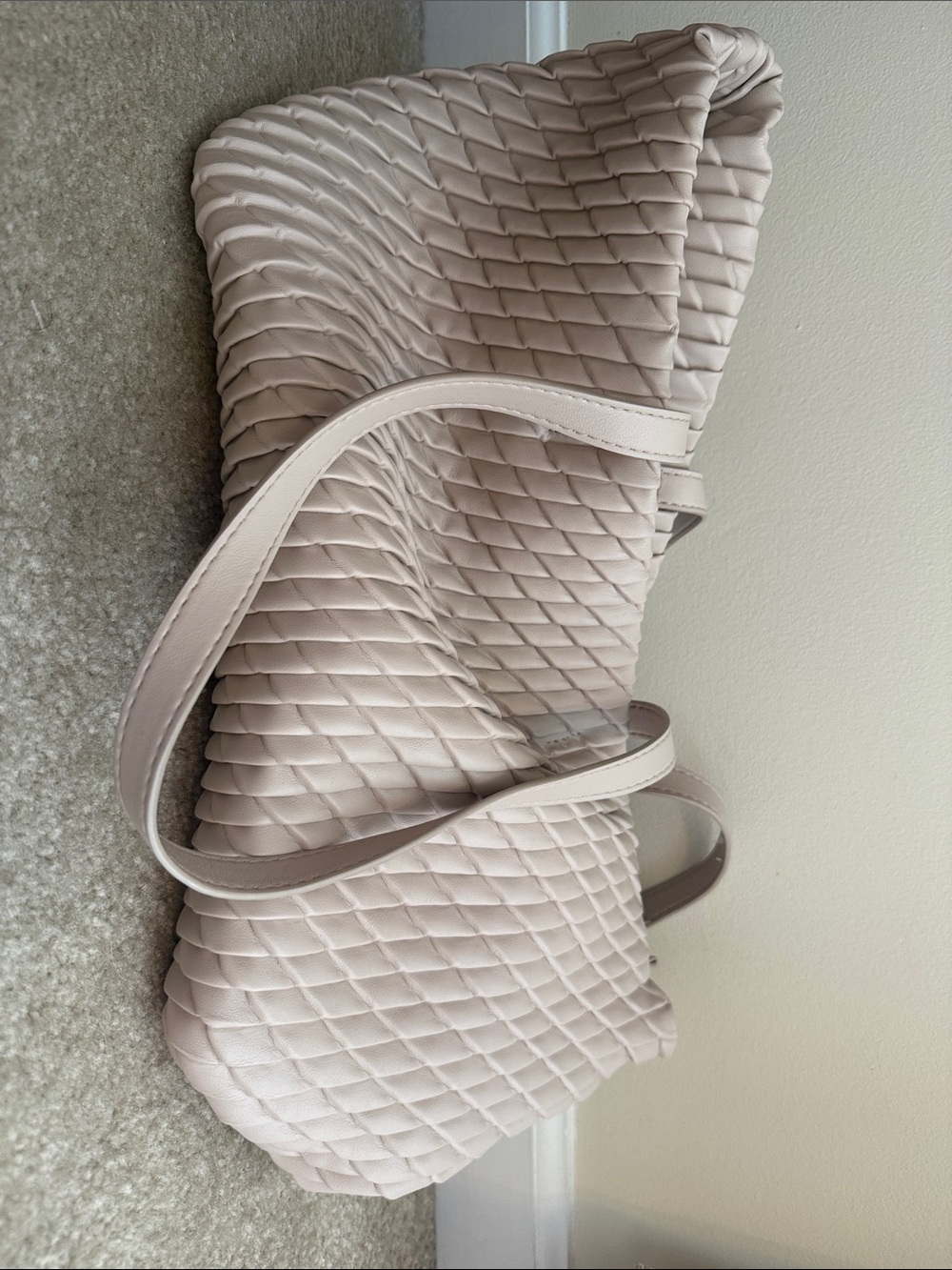 Expressions Quilted Tote in Light Beige